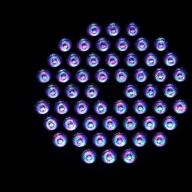 Baisun 1.5W X 54 RGB Led Par Light With DMX Cable for Use in DJ Disco Party, Stage Lighting, Wedding and Festive Decorations