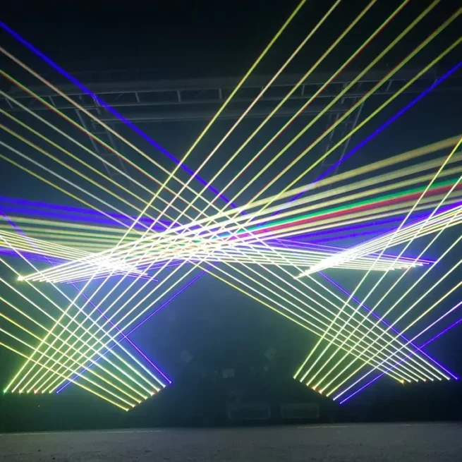 SBL 7 COLOR Moving Head 360* 6 Eyes RGB Color Laser Scanner Light DMX512 150W Red Beam Laser Stage Light