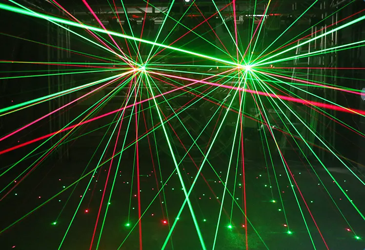 SBL 4 EYE LONG RGB FULLCOLOR Laser Light Dj Lights Party Light Beam Effect  Sound Activated Strobe Lights RGB LED Music Lights by DMX Control for Disco  Dancing Birthday Bar - SBL